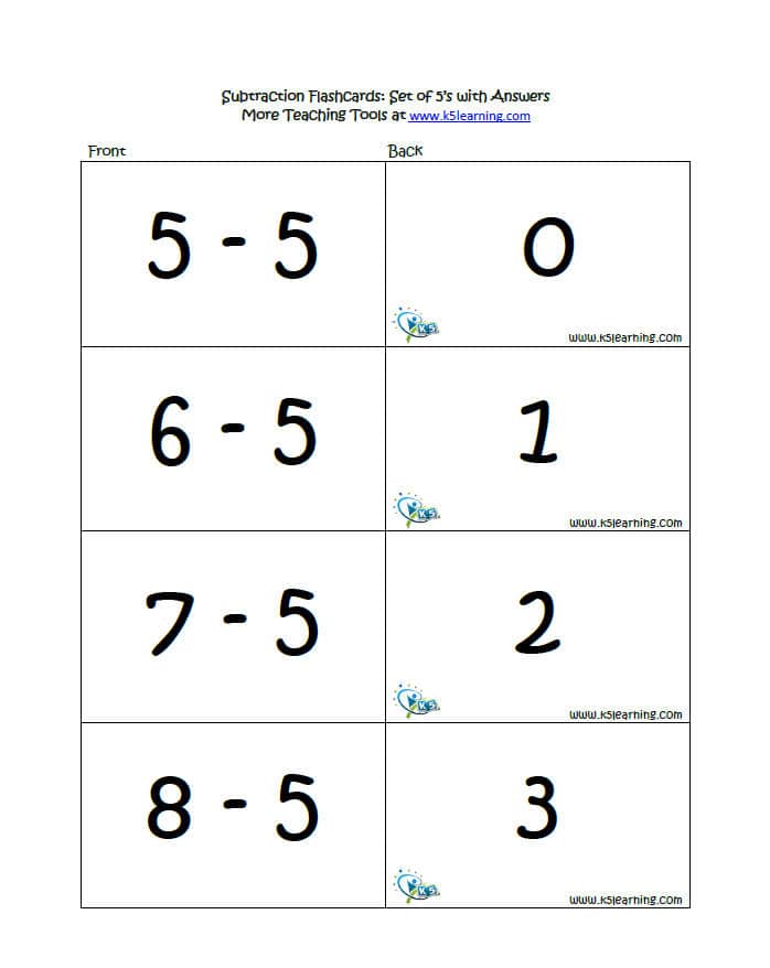 subtraction-flashcards-k5-learning